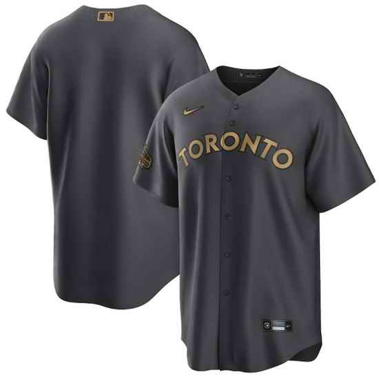 Men Toronto Blue Jays Blank 2022 All Star Charcoal Cool Base Stitched Baseball Jersey->2022 all star->MLB Jersey