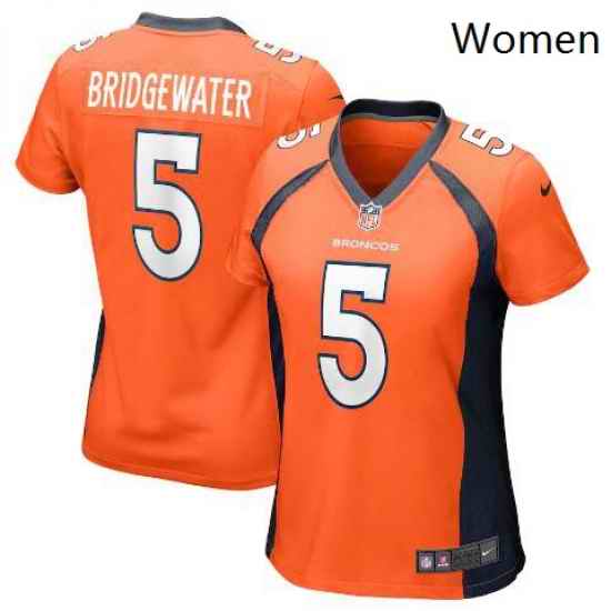 Women Nike Denver Broncos #5 Teddy Bridgewater Orange Vapor Untouchable Limited Jersey->women nfl jersey->Women Jersey