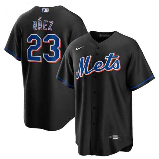 Men New York Mets #23 Javier B E1ez 2022 Black Cool Base Stitched Baseball Jersey->new york mets->MLB Jersey
