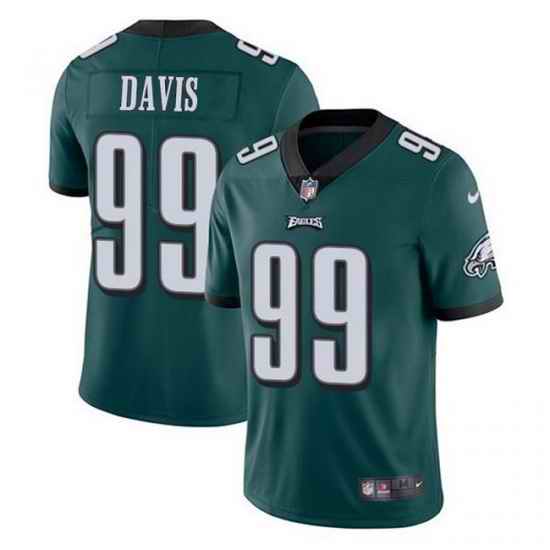 Nike Eagles #99 Jordan Davis Green 2022 NFL Draft Vapor Untouchable Limited Jerse->hall of fame 50th patch->NFL Jersey