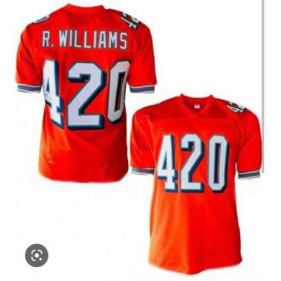 Miami Dolphins Ricky Williams Orange Pro Style Orange Stitched Jersey->baltimore ravens->NFL Jersey