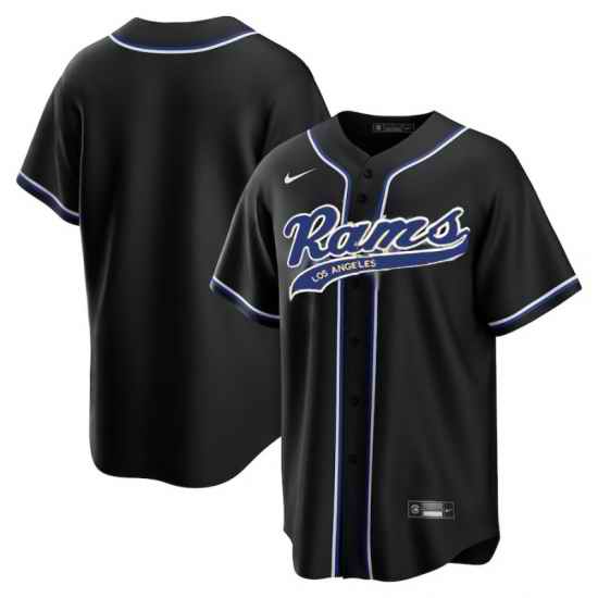 Men Los Angeles Rams Blank Black Cool Base Stitched Baseball Jersey->los angeles rams->NFL Jersey
