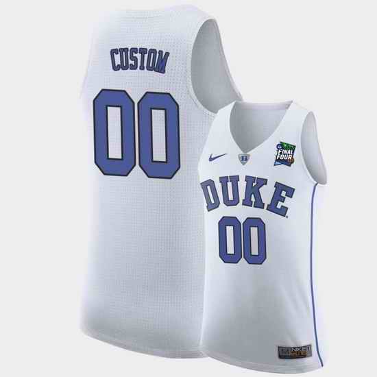 Duke Blue Devils Custom White 2019 Final Four Replica Jersey->->Custom Jersey