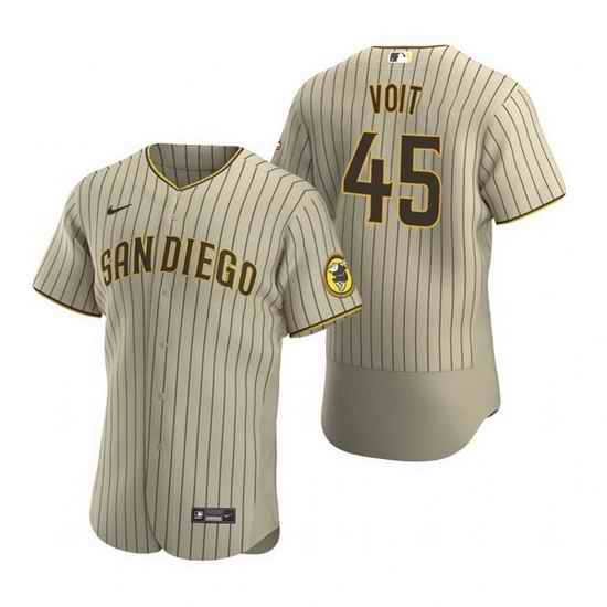 Men San Diego Padres #45 Luke Voit Tan Flex Base Stitched Baseball jersey->san diego padres->MLB Jersey