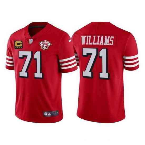 Men's San Francisco 49ers #71 Trent Williams Red 75th Anniversary With C Patch Vapor Untouchable Limited Stitched Football Jersey->atlanta falcons->NFL Jersey