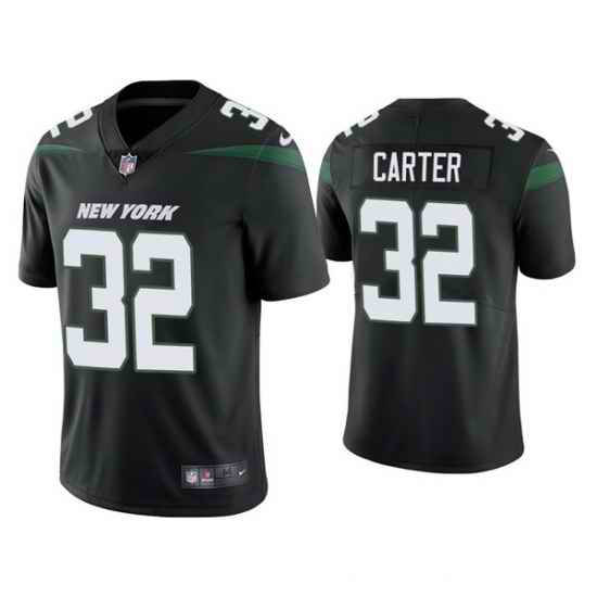 Men New York Jets #32 Michael Carter 2021 Black Vapor Untouchable Limited Stitched Jersey->new york jets->NFL Jersey