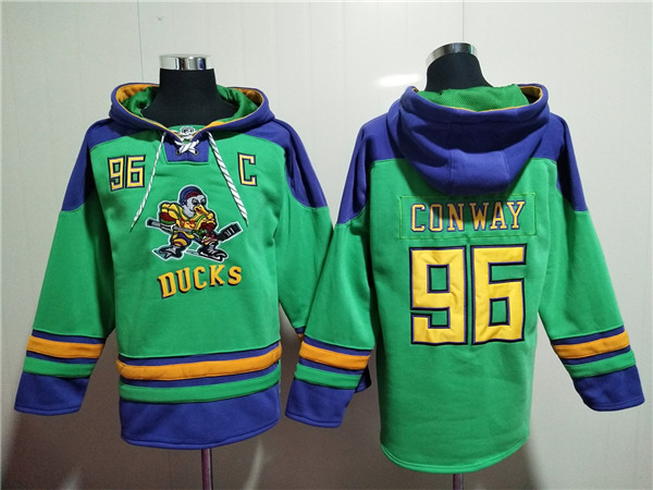 Men's Anaheim Ducks #96 Charlie Conway Green Ageless Must-Have Lace-Up Pullover Hoodie->anaheim ducks->NHL Jersey