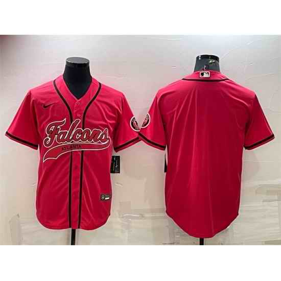 Men Atlanta Falcons Blank Red With Patch Cool Base Stitched Baseball Jersey->atlanta falcons->NFL Jersey