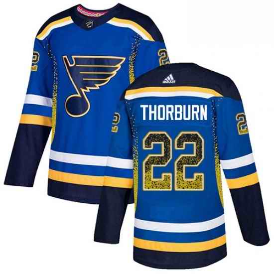 Mens Adidas St Louis Blues #22 Chris Thorburn Authentic Blue Drift Fashion NHL Jersey->st.louis blues->NHL Jersey
