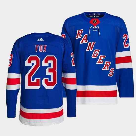Men New York Rangers #23 Adam Fox Royal Stitched Jerse->new york rangers->NHL Jersey