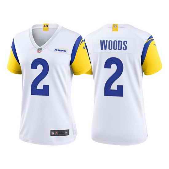 Women Nike Los Angeles Rams #2 Robert Woods White Vapor Untouchable Limited Jersey->women nfl jersey->Women Jersey