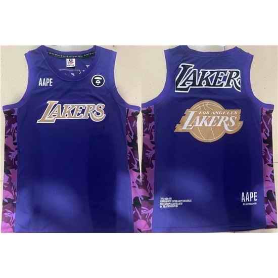 Men Los Angeles Lakers 2022 Purple Big Team Logo Swingman Jersey->new orleans pelicans->NBA Jersey
