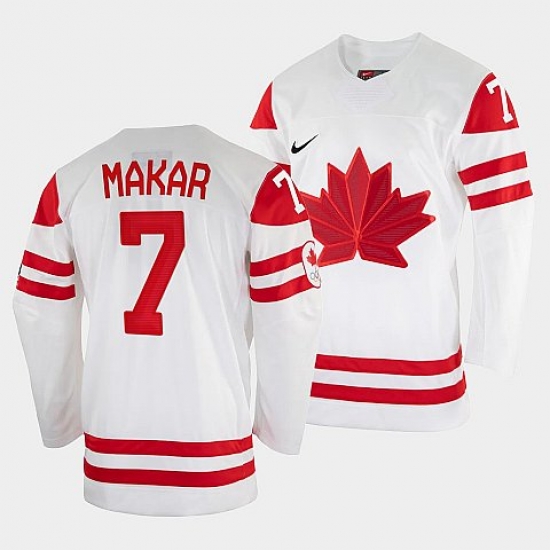 Men's Cale Makar Canada Hockey White 2022 Beijing Winter #7 Olympic Home Jersey->2022 canada winter olympic->NHL Jersey