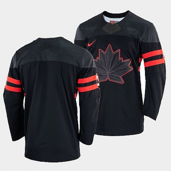 Men's Blank Canada Hockey Black 2022 Beijing Winter Olympic Alternate Rrplica Jersey->2022 canada winter olympic->NHL Jersey
