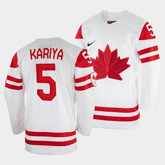 Men's Paul Kariya Canada Hockey White 2022 Winter Olympic #5 Salt Lake City Jersey->2022 canada winter olympic->NHL Jersey