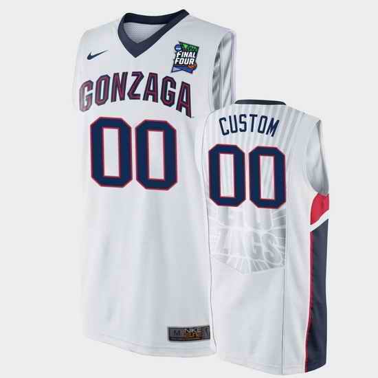 Gonzaga Bulldogs Custom White 2019 Final Four Men'S Jersey->->Custom Jersey