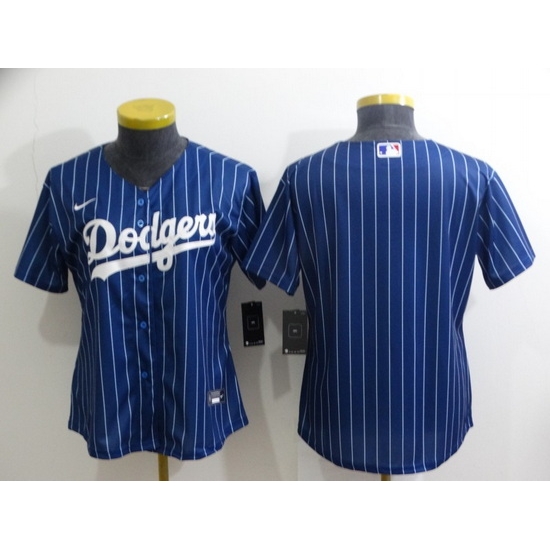 Women Los Angeles Dodgers Blank Blue Stitched Baseball Jersey->women mlb jersey->Women Jersey
