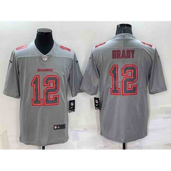 Men Tampa Bay Buccaneers #12 Tom Brady Grey Atmosphere Fashion Stitched Jersey->tampa bay buccaneers->NFL Jersey