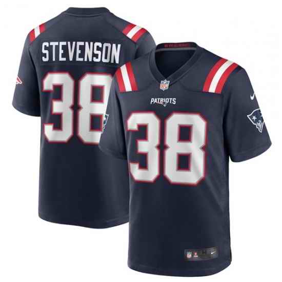 Men New England Patriots #38 Rhamondre Stevenson Navy Limited Stitched Game Jersey->new england patriots->NFL Jersey