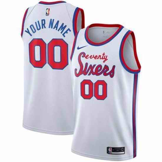 Men Women Youth Toddler Philadelphia 76ers White Custom Nike NBA Stitched Jersey->customized nba jersey->Custom Jersey