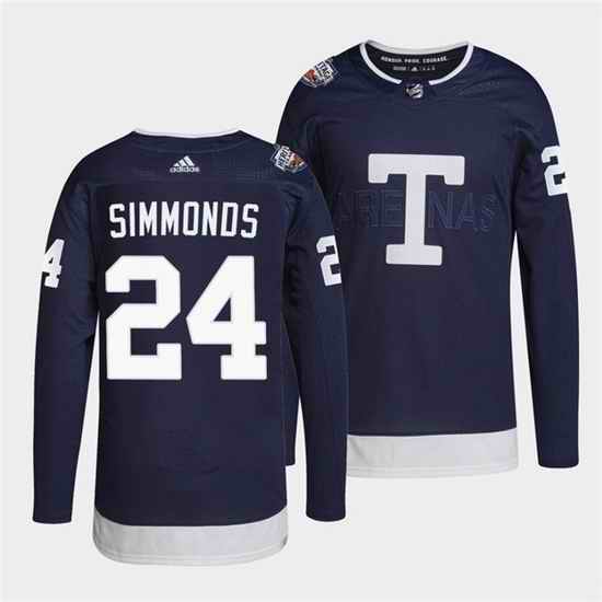 Men Toronto Maple Leafs #24 Wayne Simmonds 2022 Heritage Classic Navy Stitched jersey->toronto maple leafs->NHL Jersey