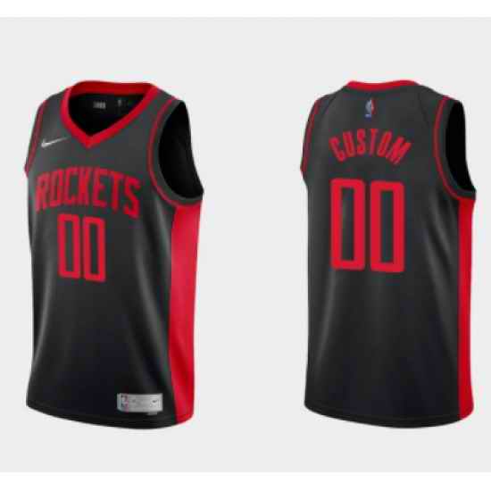 Men Women Youth Toddler Houston Rockets Active Player Custom Black Earned Edition Stitched Basketball Jersey->customized nba jersey->Custom Jersey