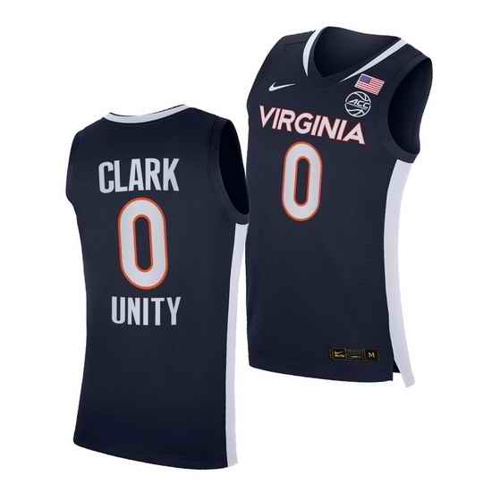 Virginia Cavaliers Kihei Clark Virginia Cavaliers Navy Unity 2021 Road Secondary Logo Jersey->virginia cavaliers->NCAA Jersey