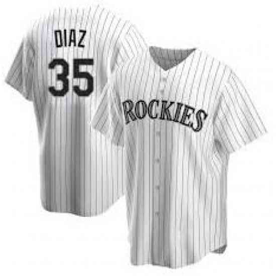 Men Nike Colorado Rockies #35 Elias Diaz White Cool Base MLB Jersey->youth mlb jersey->Youth Jersey
