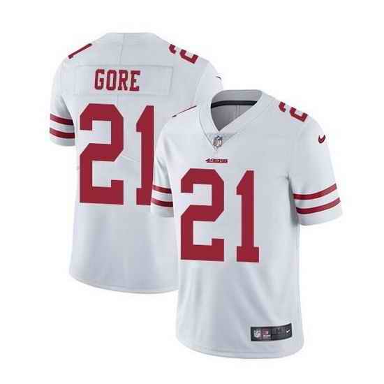 Men San Francisco 49ers #21 Frank Gore White Vapor Untouchable Limited Stitched jersey->san francisco 49ers->NFL Jersey