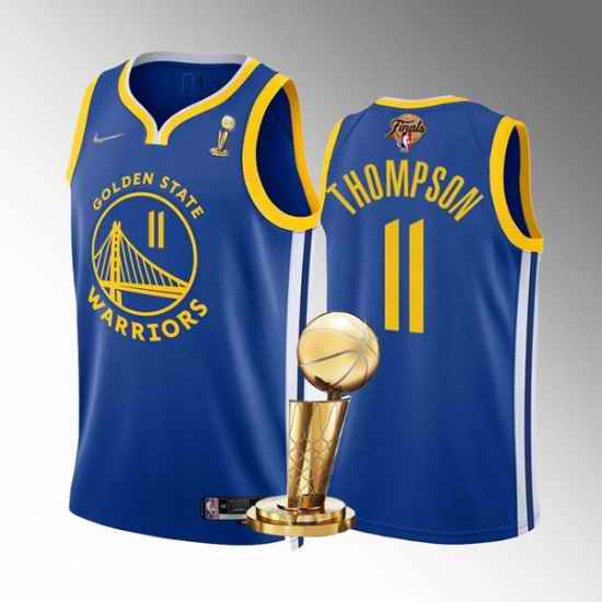Men's Golden State Warriors #11 Klay Thompson 2022 Royal NBA Finals Champions Stitched Jersey->golden state warriors->NBA Jersey
