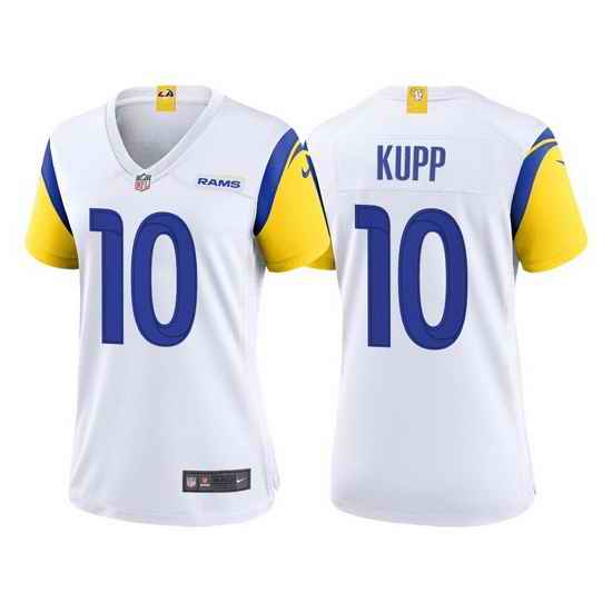 Women Los Angeles Rams #10 Cooper Kupp White Stitched Football Limited Jersey->women nfl jersey->Women Jersey