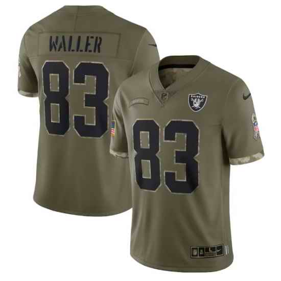 Men Las Vegas Raiders #83 Darren Waller Olive 2022 Salute To Service Limited Stitched Jersey->las vegas raiders->NFL Jersey
