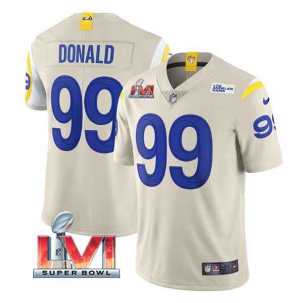 Nike Rams #99 Aaron Donald Bone 2022 Super Bowl LVI Vapor Limited Jersey->los angeles rams->NFL Jersey