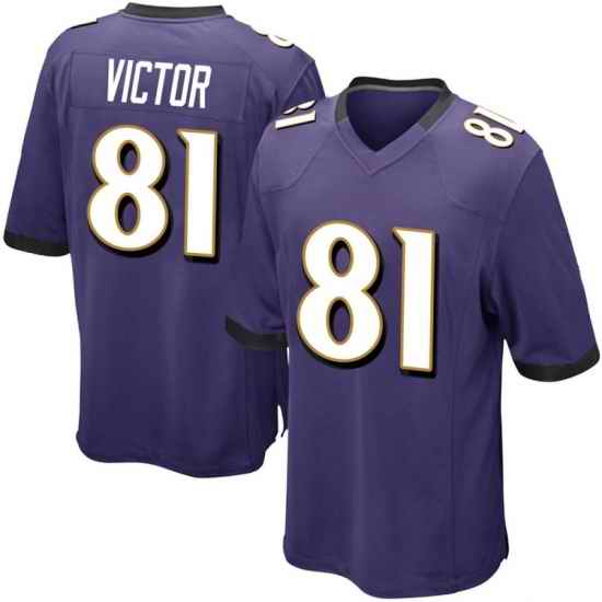 Men Nike Baltimore Ravens Binjimen Victor #81 Purple Vapor Limited Jersey->baltimore ravens->NFL Jersey