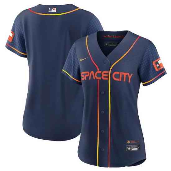 Women Houston Astros Blank 2022 Navy City Connect Stitched Jersey->women mlb jersey->Women Jersey