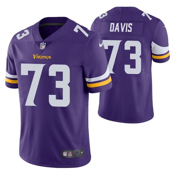 Men's Minnesota Vikings #73 Jesse Davis Purple Vapor Untouchable Stitched Jersey->minnesota vikings->NFL Jersey
