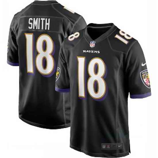 Men Nike Baltimore Ravens #18 Roquan Smith Black Vapor Limited Jersey->baltimore ravens->NFL Jersey
