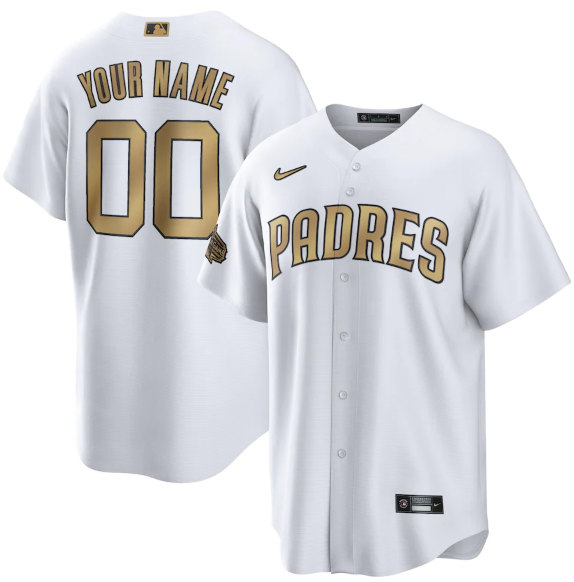 Men's San Diego Padres Active Player Custom White 2022 All-Star Cool Base Stitched Baseball Jersey->san diego padres->MLB Jersey