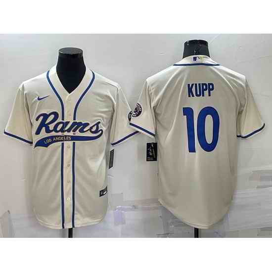 Men Los Angeles Rams #10 Cooper Kupp Bone Cool Base Stitched Baseball Jersey->los angeles rams->NFL Jersey