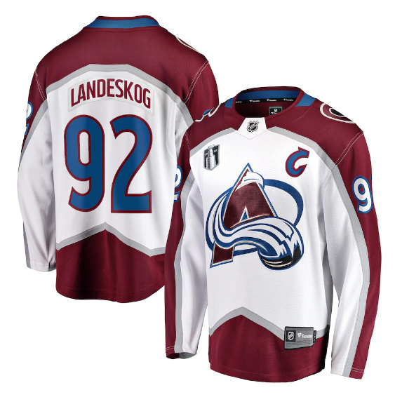 Men's Colorado Avalanche #92 Gabriel Landeskog White 2022 Stanley Cup Final Patch Stitched Jersey->colorado avalanche->NHL Jersey
