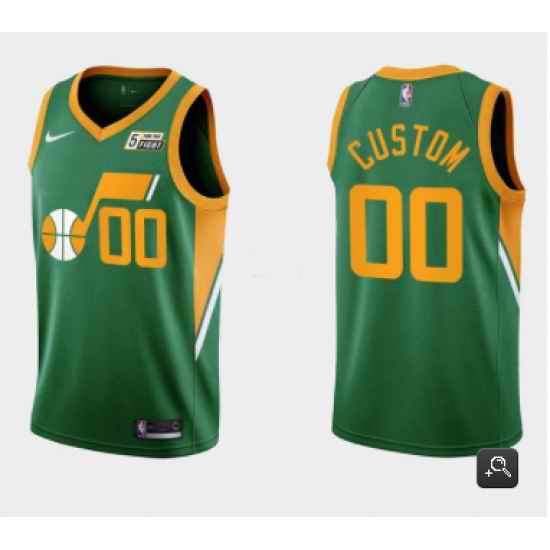 Men Women Youth Toddler Utah Jazz Active Player Custom Green Earned Edition Stitched Basketball Jersey->customized nba jersey->Custom Jersey