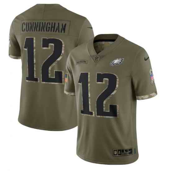 Men Philadelphia Eagles #12 Randall Cunningham Olive 2022 Salute To Service Limited Stitched Jersey->pittsburgh steelers->NFL Jersey