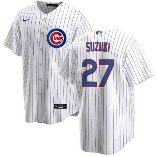 Men Chicago Cubs #27 Seiya Suzuki White Cool Base Stitched Baseball jersey->chicago white sox->MLB Jersey