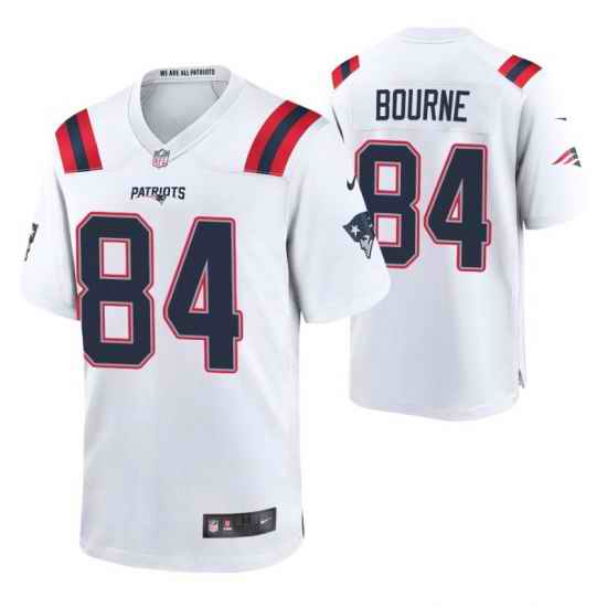 Men New England Patriots Kendrick Bourne #84 White Limited Jersey->new england patriots->NFL Jersey