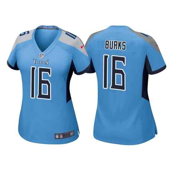 Women Tennessee Titans #16 Treylon Burks Blue Vapor Untouchable Limited Stitched Football Jersey 28Run Small 2