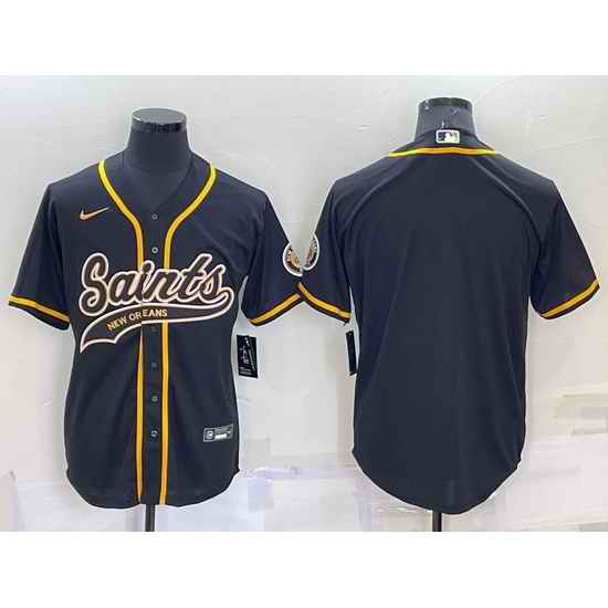 Men New Orleans Saints Blank Black Cool Base Stitched Baseball Jersey->new york giants->NFL Jersey
