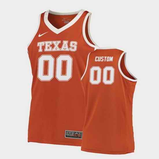 Texas Longhorns Custom Orange Road College Basketball Jersey->->Custom Jersey