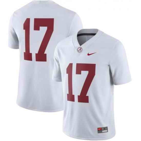Men's Nike Alabama Crimson Tide NO.17 Replica White NCAA Jersey->alabama crimson tide->NCAA Jersey