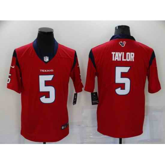 Men's Houston Texans Tyrod Taylor #5 Nike Red Vapor Limited Jersey->washington football team->NFL Jersey
