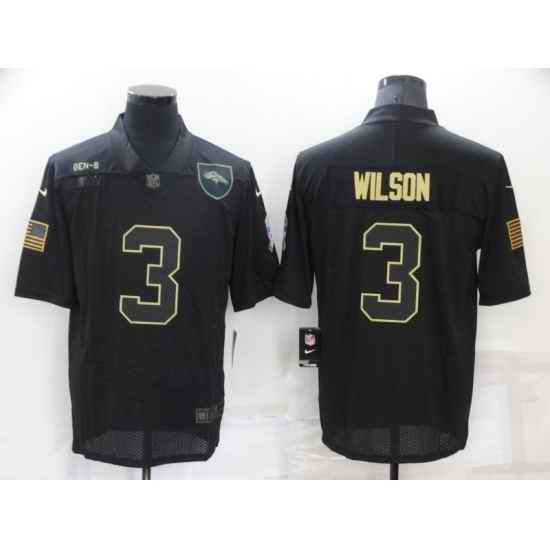 Men's Denver Broncos #3 Russell Wilson Black 2020 Salute To Service Stitched NFL Nike Limited Jersey->denver broncos->NFL Jersey